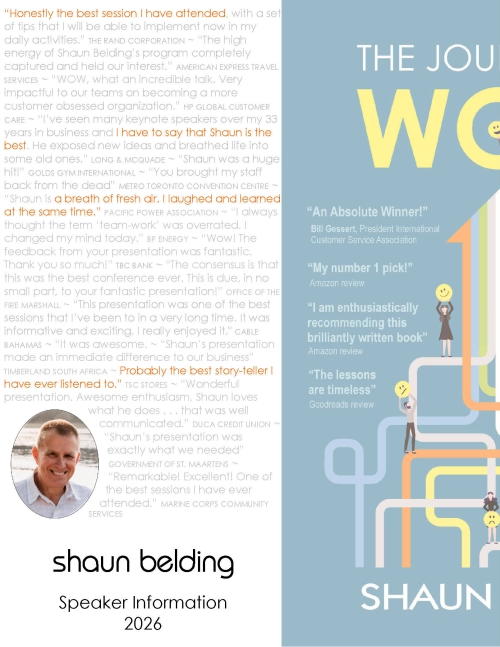 Shaun Belding Speaking Package